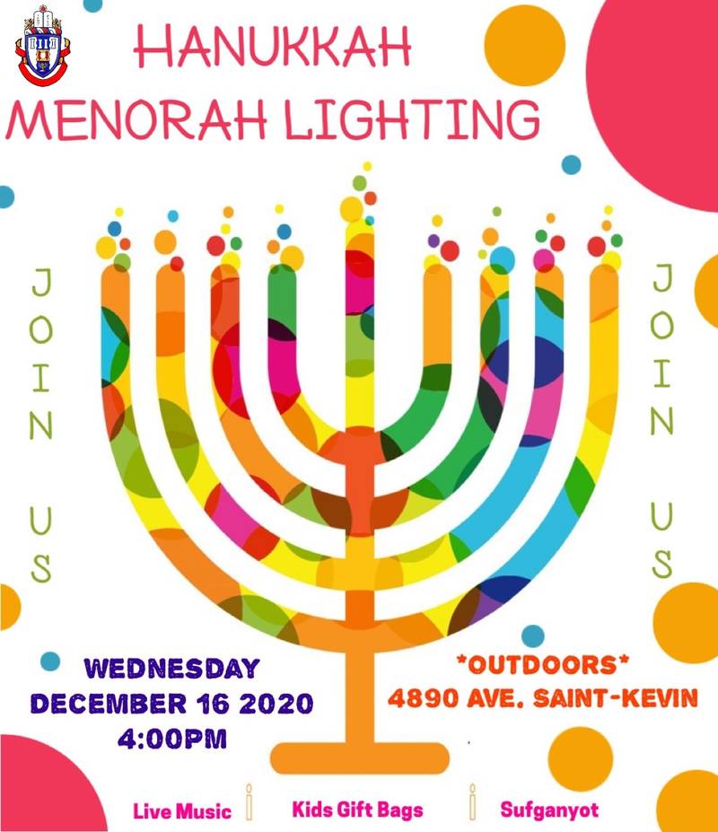 Banner Image for Hannukah Festive Menorah Lighting with Rabbi Pinto & Chazzan Benlolo