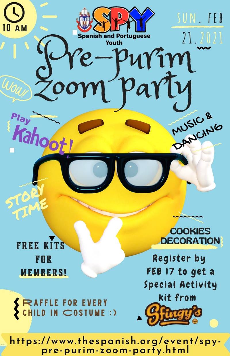 Banner Image for SPY Pre-Purim Zoom Party