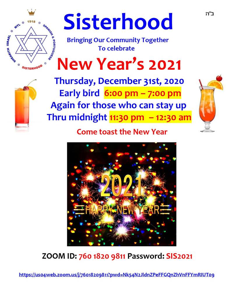 Banner Image for Sisterhood New Year's Eve Celebration 2021