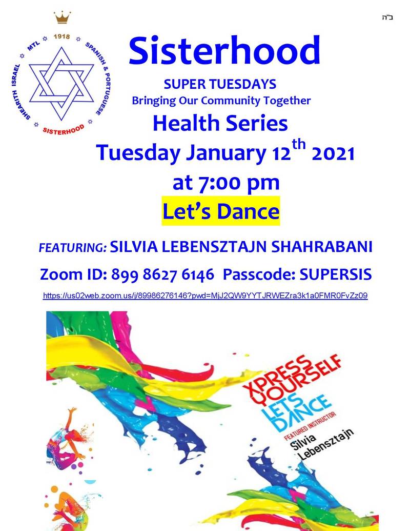 Banner Image for Sisterhood Health Series: Let’s Dance - Featuring Silvia Lebensztajn Shahrabani