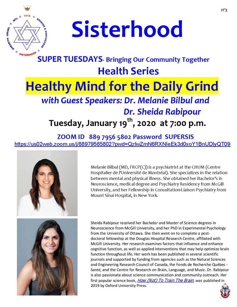 Banner Image for Sisterhood Health Series: Healthy Mind for the Daily Grind
