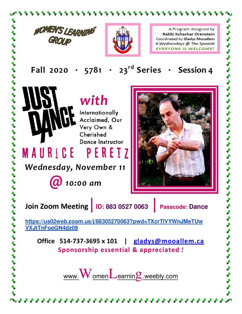 Banner Image for Women's Learning Group - Just Dance with Maurice Peretz